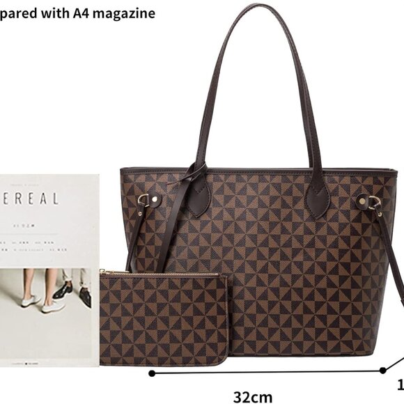 Handbags for Women Leather Top Handle Satchel Shoulder Bags with Small Wallet - Picture 6 of 7